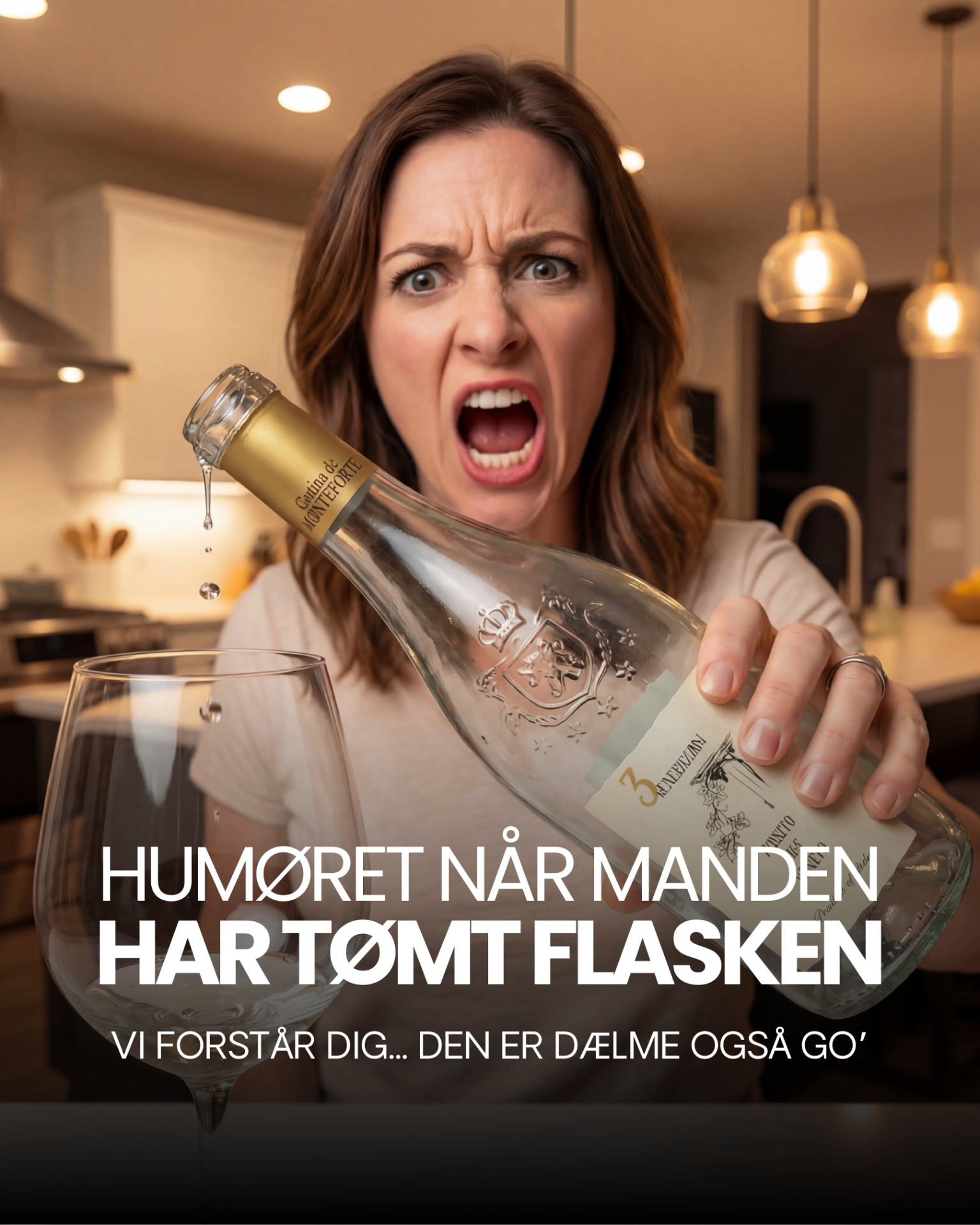 Empty bottle humorous wine creative