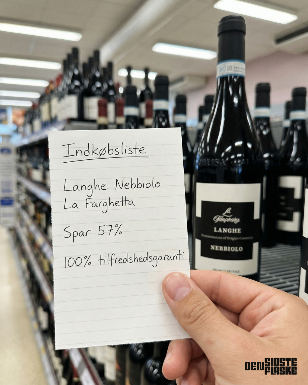 Langhe Nebbiolo in-store handwritten note creative